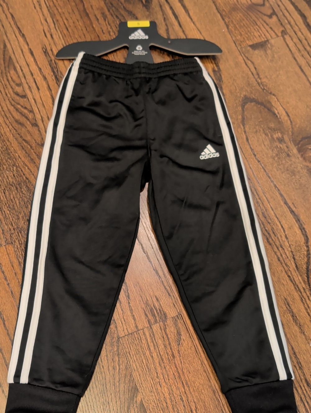 adidas Black Jogger Pants with White Side Stripes and Logo
